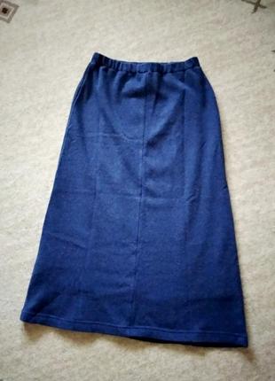 40-42р. шерстяная трикотажная длинная юбка на резинке emak6 фото