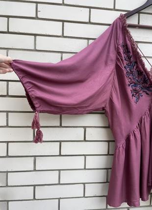 Вышитое платье свободного кроя в этно бохо стиле na-kd6 фото