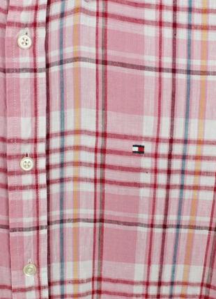 Яркая льняная рубашка Tommy hilfiger multicolor linen shirt4 фото