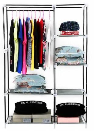 Шафа тканинна для речей storage wardrobe 88105 складана гардероб 2 секції, 105 х 45 х 170 см2 фото