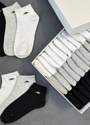 Мужские белые короткие носки adidas 30 пар в коробке білі чоловічі шкарпетки короткі adidas адідас