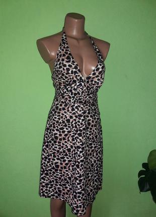 Летний сарафан с леопардовым принтом