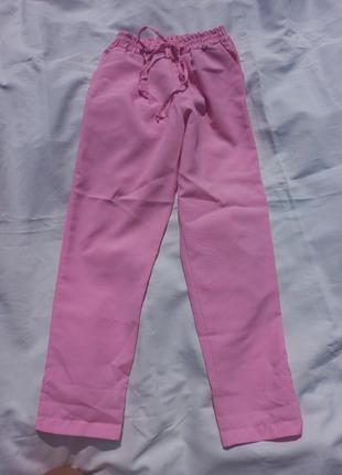 Рожеві штани, розовые брюки, красивые штаны, летние брюки3 фото