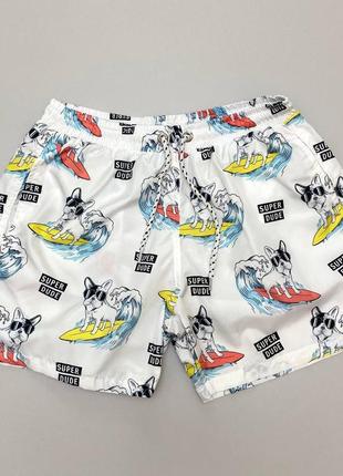Летние пляжные шорты плавки плавательные шорты с принтом собачки літні пляжні шорти плавки шорти для плавання з принтом серфінг