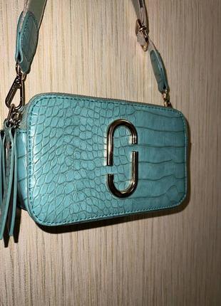 Сумочка кросс-боди бирюза,в стиле marc jacobs