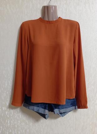 Блуза легкая, яркая, женственная, оранж, офисная блуза, блуза кэжуал2 фото