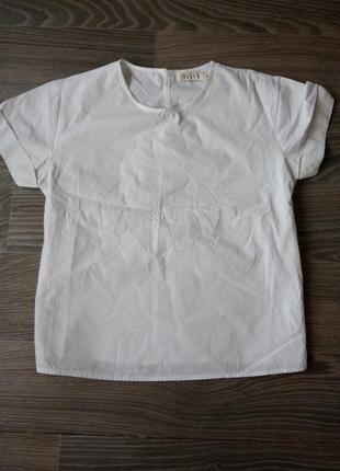 Оригінальна біла котонова блуза ззаду на зав'язку , ivivi3 фото