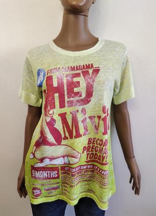 Стильна яскрава жіноча футболка mivite, італія, р.s/m/l