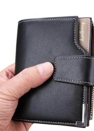 Кожаный кошелек для мужчин baellerry business mini черный