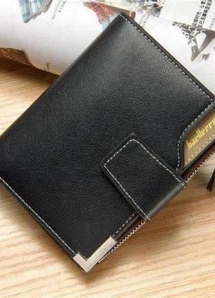Кожаный мужской кошелек baellerry business mini черный2 фото