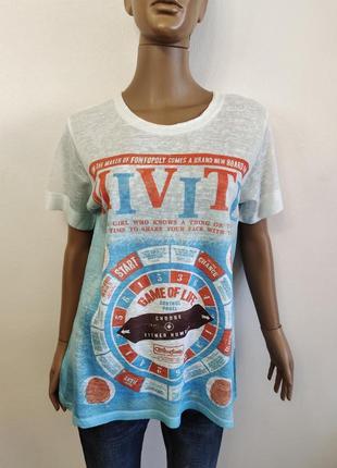 Стильная яркая женская футболка уценка mivite, итальялия, р.m/l/xl