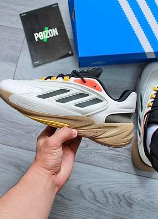 Кросівки чоловічі / жіночі білі adidas color ozelia originals white-orange