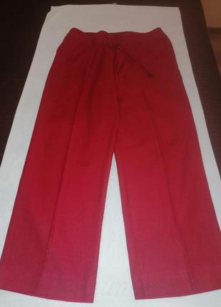 Стильные льняные красные брюки marisota. англия5 фото