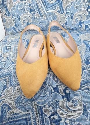 Желтые босоножкие горчичные туфли слипоны лоферы ботинки балетки от primark 374 фото