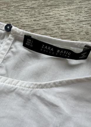 Стильная натуральная хлопковая блуза укороченная с вышивкой zara 40/l7 фото