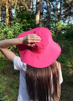 Рожева жіноча панама, капелюх з широкими полями  на літо з бавовни