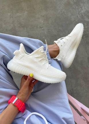 Женские и мужские белые кроссовки adidas yeezy boost 350 white [36-45]