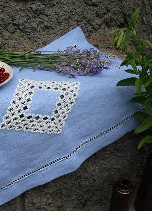 Льняная дорожка с сеткой 59*39 см