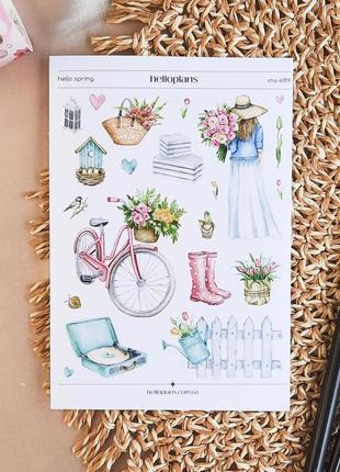 Стойкерпак hello spring - весенние наклейки для планирования