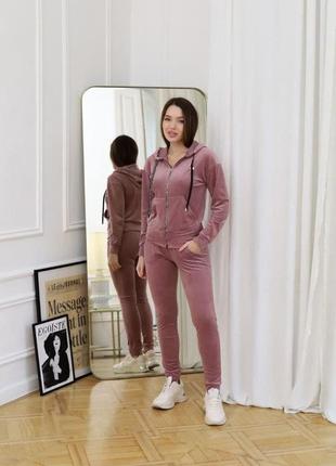 Жіночий велюровий костюм id478 пудра