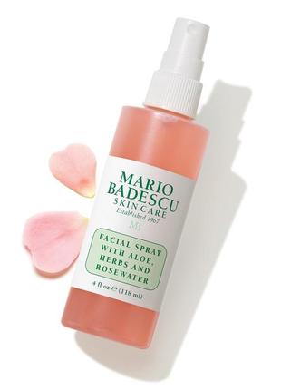 Тонизирующий мист mario badescu facial spray with aloe, herbs and rosewater4 фото