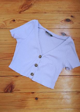 Топ в рубчик хлопок бавовна/ лавандовий бузковий топ футболка в рубчик