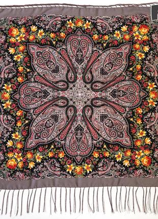Павлопосадский шерстяной платок рококо 1330,22 фото