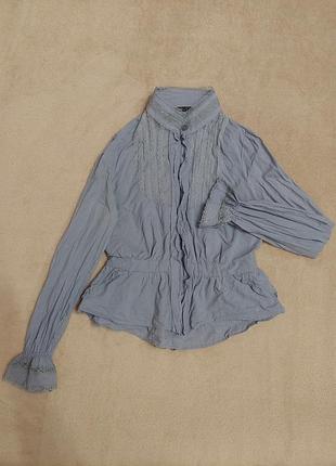 Сорочка блуза мила блузочка аніме с рюшами в стилі zara h&m2 фото