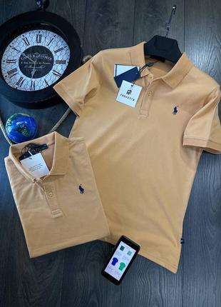 Мужская бежевая футболка поло polo ralph lauren бежева чоловіча футболка поло polo ralph lauren