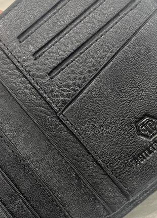 Чоловічий стильний шкіряний гаманець на магніті4 фото