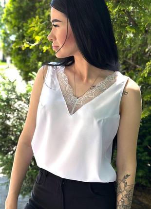 💞 літня жіноча блуза блузка з мереживом майка7 фото