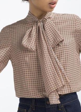 Стильная пудровая блуза zara в размере s