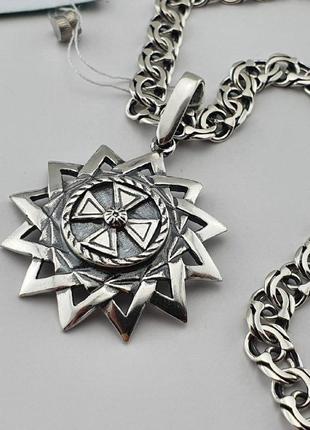 Чоловіча якірна срібна цепочка з хрестиком освяченим. ланцюжок якір і кулон хрест срібло 925. довжина 55 см