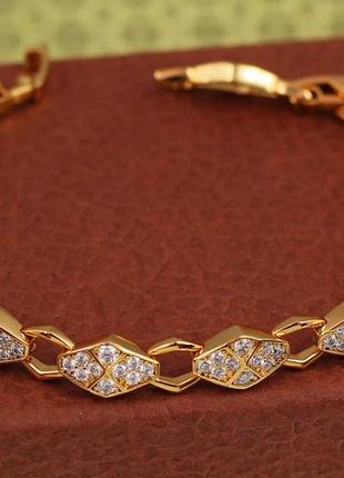 Браслет xuping jewelry ромб кавайї 19.5 см 8 мм золотистий
