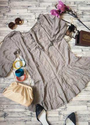 Сукня міді туніка з довгими рукавами шовк розмір l італія