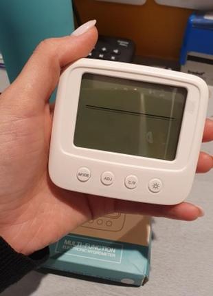 Часы гигрометр термометр будильник с подсветкой