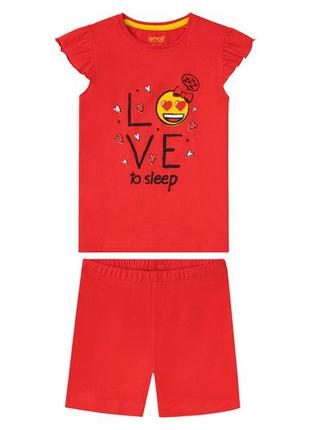 Пижама (футболка + шорты) для девочки lupilu 370071 134-140 см (8-10 years) красный 74215