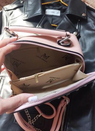Маленькая розовая сумочка клатч с камнями стразами разовая сумка5 фото