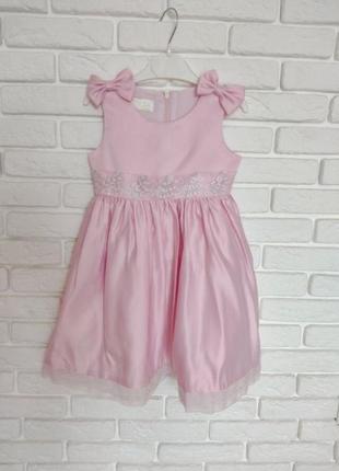 Нарядное пышное платье 104 на 4 г., праздничное розовое1 фото