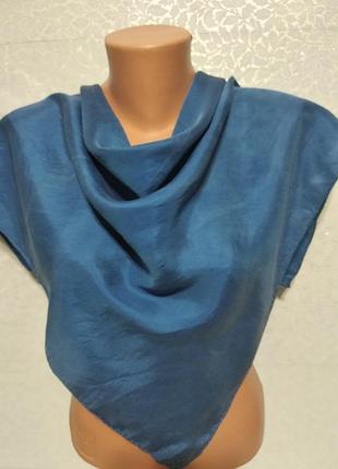 Шовковий синій хустку, 71*75см