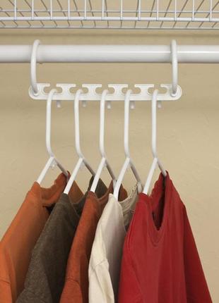 Вешалка-органайзер в шкаф для одежды wonder hangers 8 шт белая6 фото
