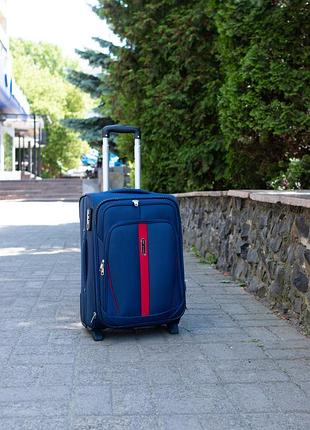 Чемодан тканевый wings 1706 маленький s синий на 2ух колесах