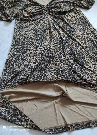 Платье летнее с леопардовым принтом5 фото