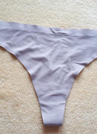 Новые бежевые телесные пудровые бесшовные трусики стринги хл/xl/14/42/50 marks spencer