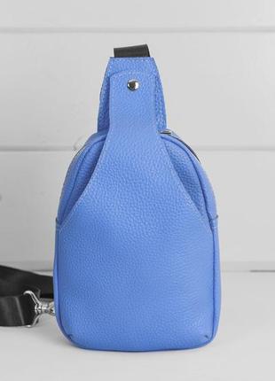 Кожаная сумка слинг №5, натуральная кожа флотар, цвет синий