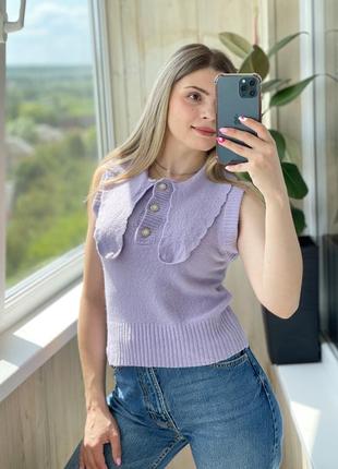 Лавандовий жилет з комірцем 💜 1+1=3