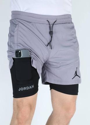 Серое спортивное шорты jordan шорты для спорта джордан серые спортивные шорты jordan шорты для занятий спортом jordan1 фото