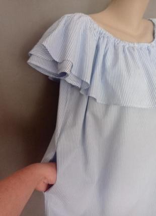 Платье zara короткая в полоску свободного кроя с карманами4 фото