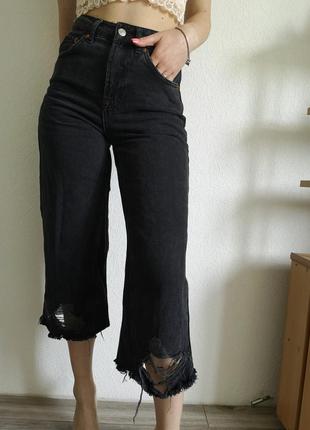Джинсы кюлоты джинсовые6 фото