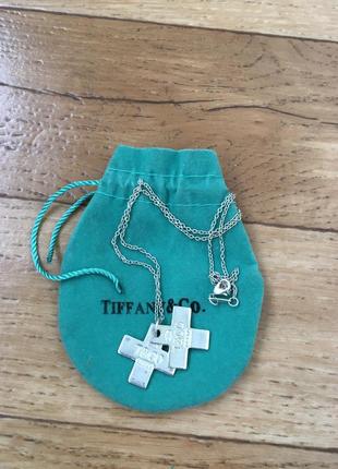 Підвіска і ланцюжок tiffany&co. підвіска хрести. стерлінгове срібло.